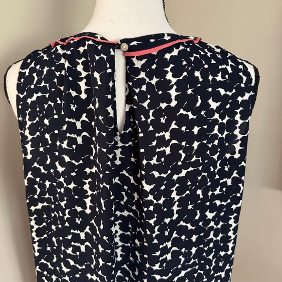 *LOFT* Navy Blue x White Sleeveless Top Size Small - Picture 5 of 7